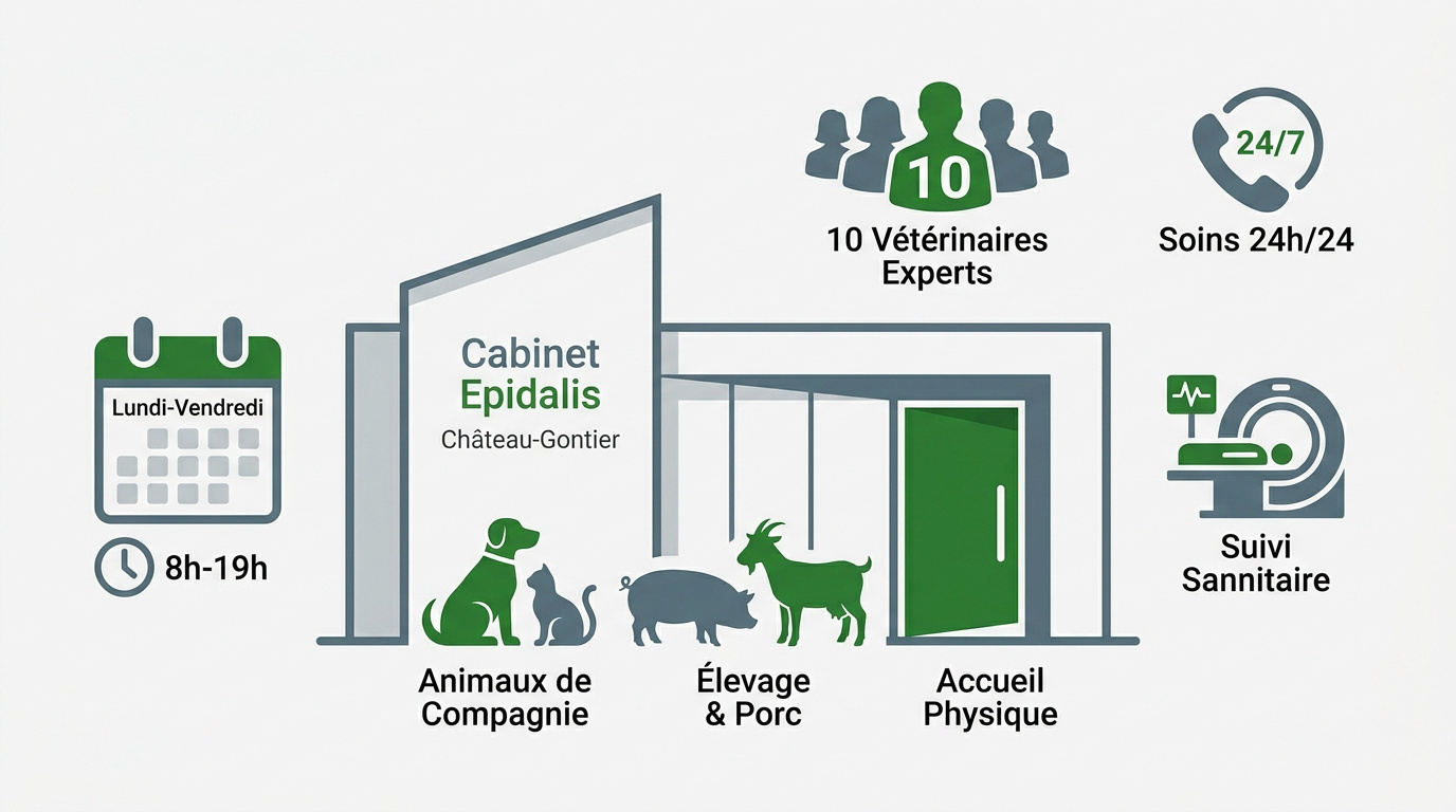 Cabinet vétérinaire Epidalis à Château-Gontier services et horaires