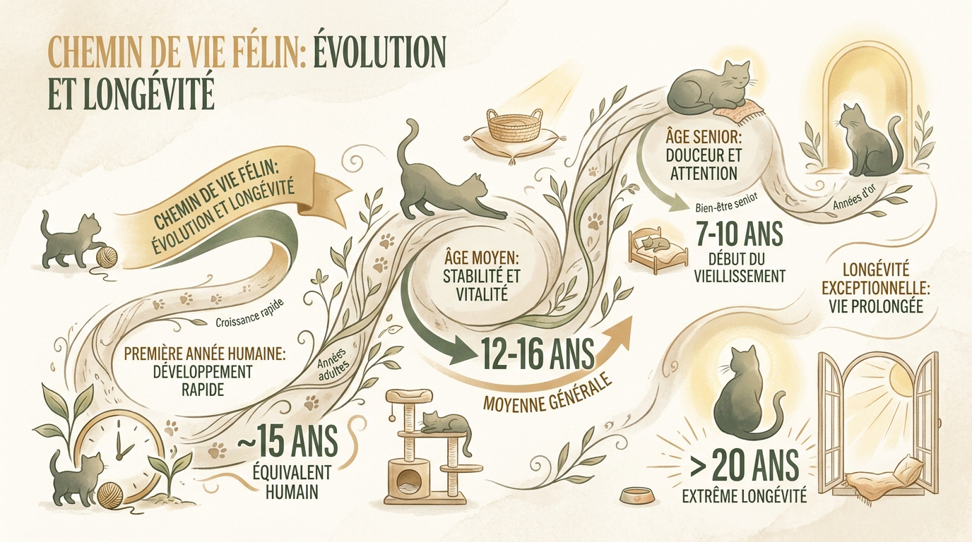 Graphique de l'évolution de l'âge d'un chat