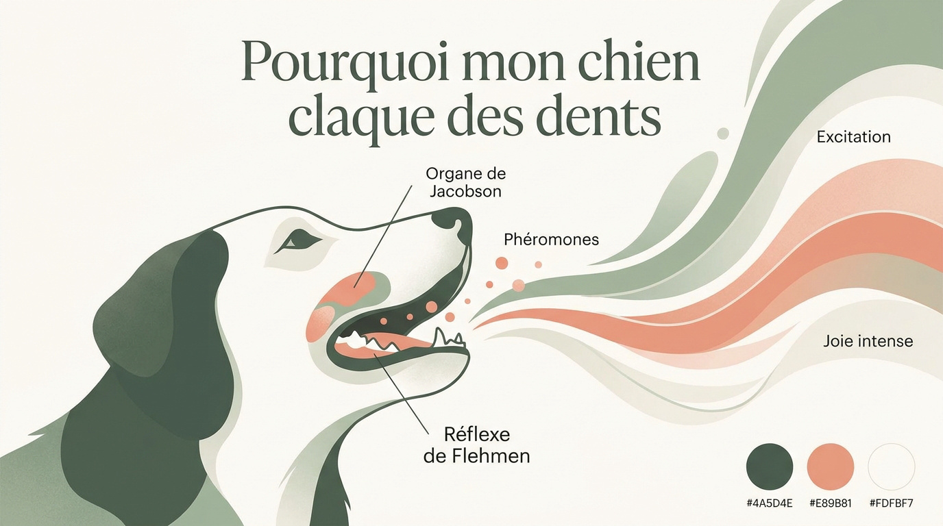 Chien qui claque des dents par excitation ou analyse olfactive