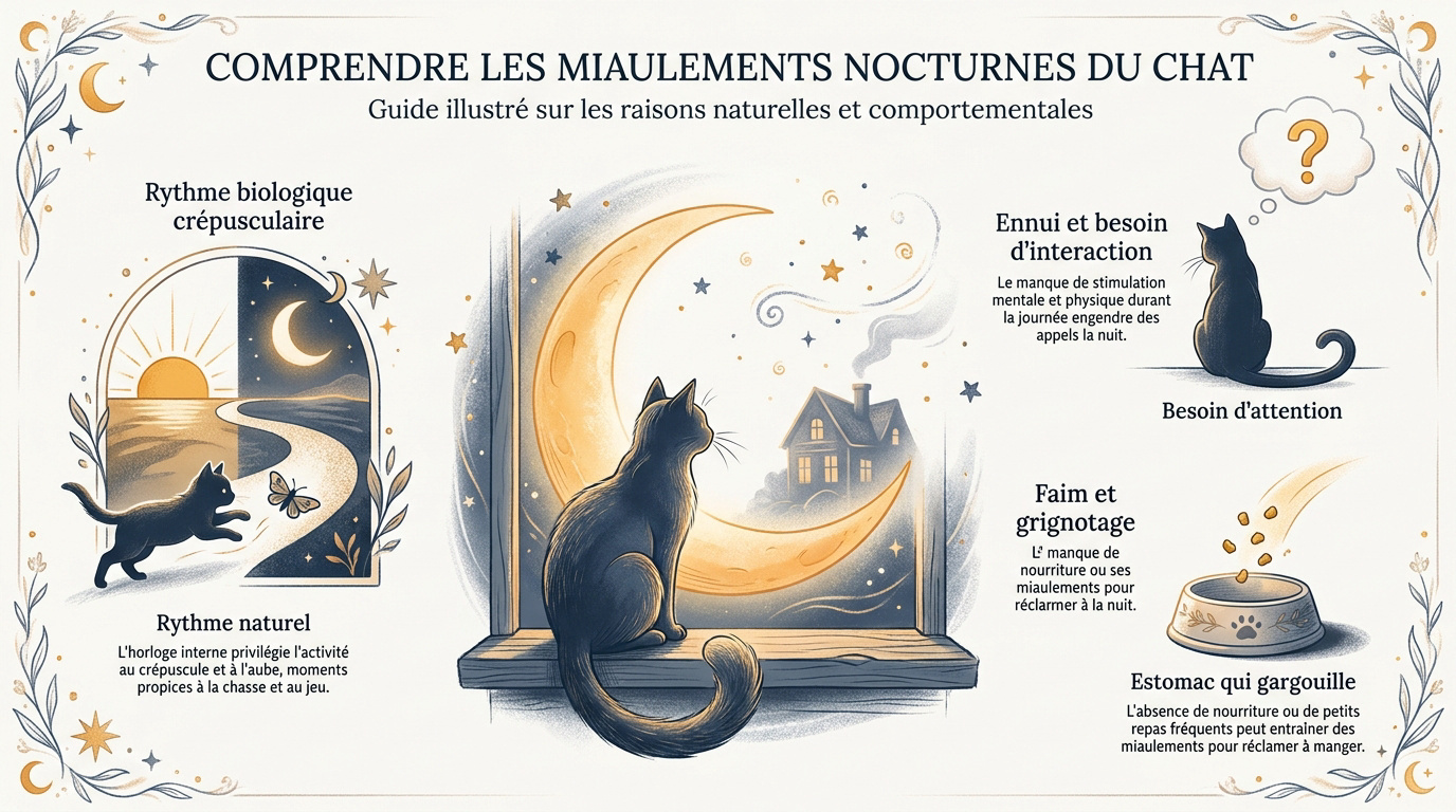 Un chat qui miaule la nuit pour réclamer de l'attention
