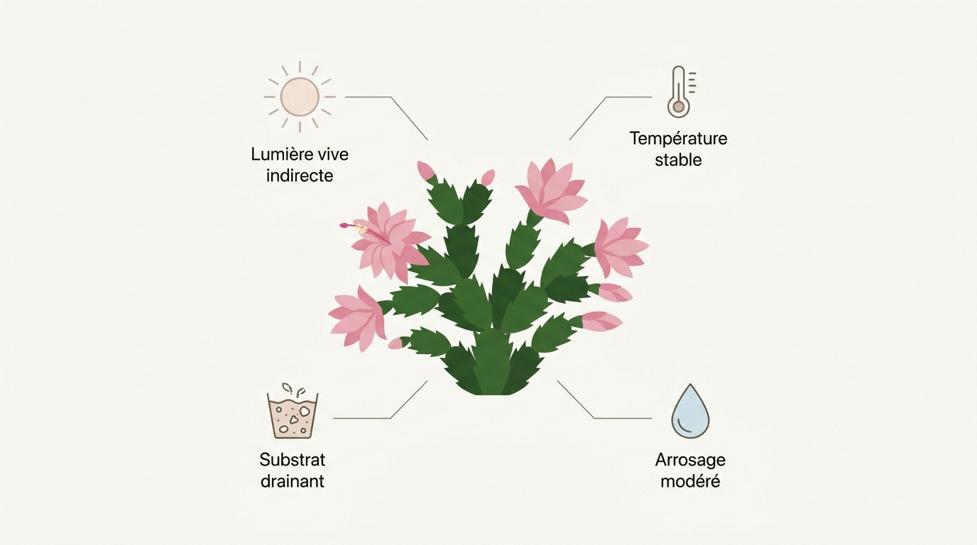 Cactus de Noël fleuri