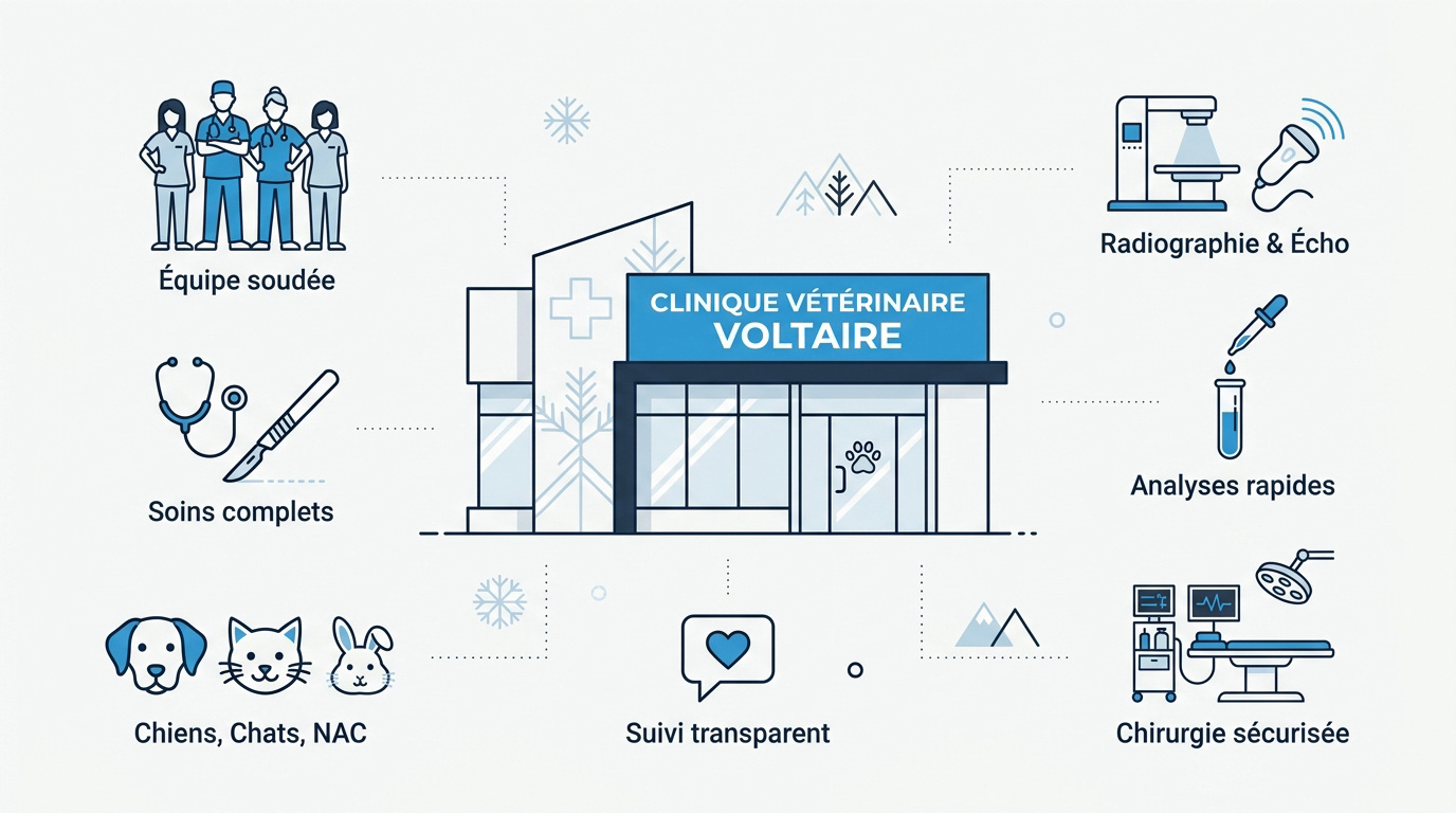 Équipements médicaux et soins vétérinaires à la clinique Voltaire de Châtenay-Malabry