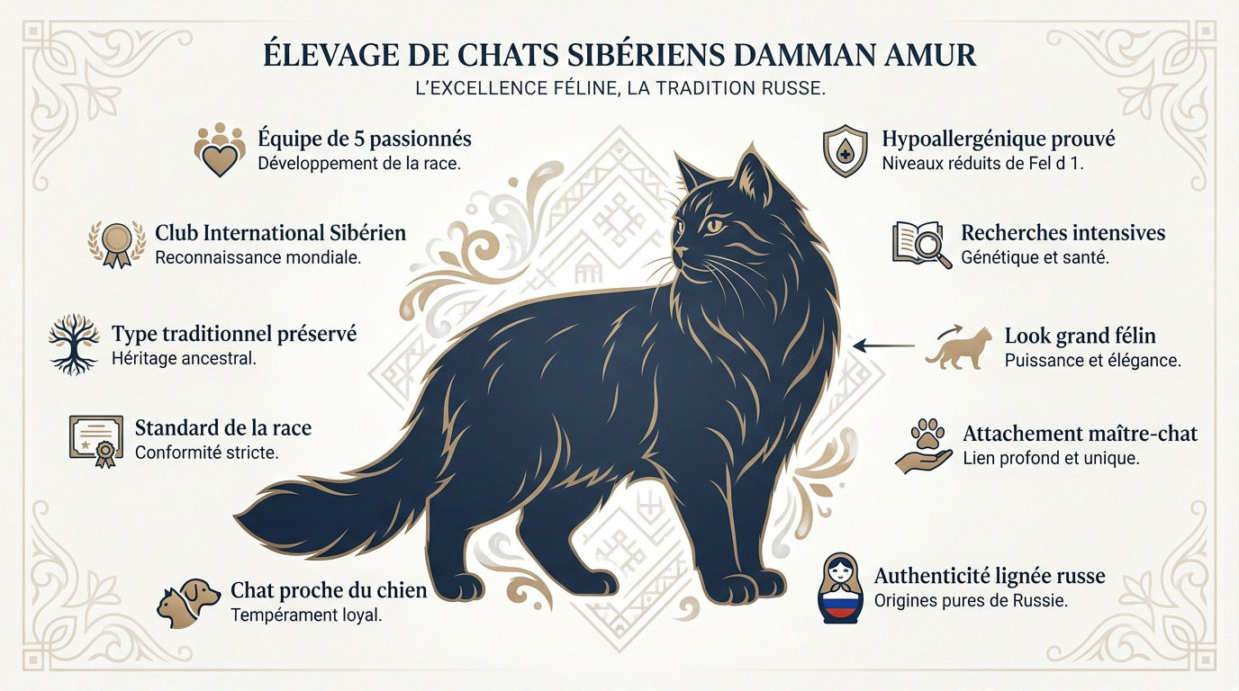 Chat Sibérien traditionnel de l'élevage Damman Amur au look sauvage