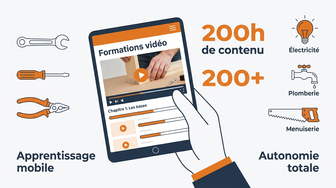 Aperçu des formations vidéo Bricoludik pour apprendre l'électricité et la plomberie