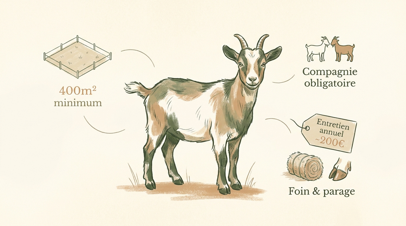 Une petite chèvre naine dans son enclos
