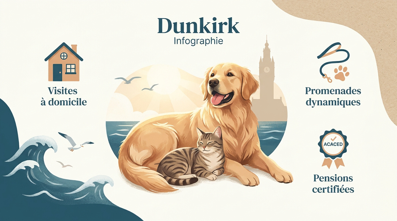 Infographie sur les options de garde d'animaux à Dunkerque