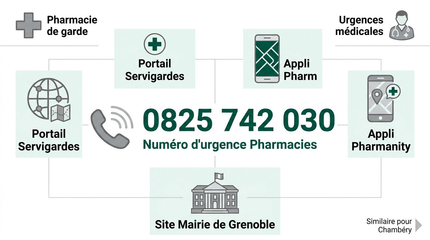 Localiser une pharmacie de garde à Grenoble