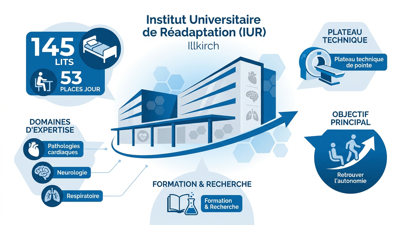 Façade de l'Institut Universitaire de Réadaptation à Illkirch-Graffenstaden