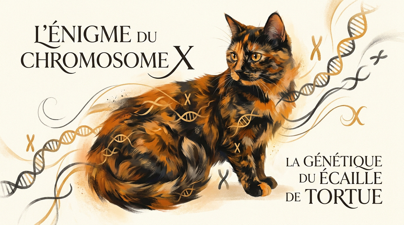 Schéma de l'inactivation du chromosome X chez le chat
