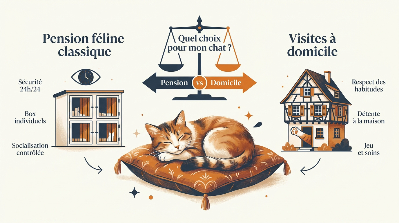 Comparaison entre pension féline et garde à domicile à Colmar