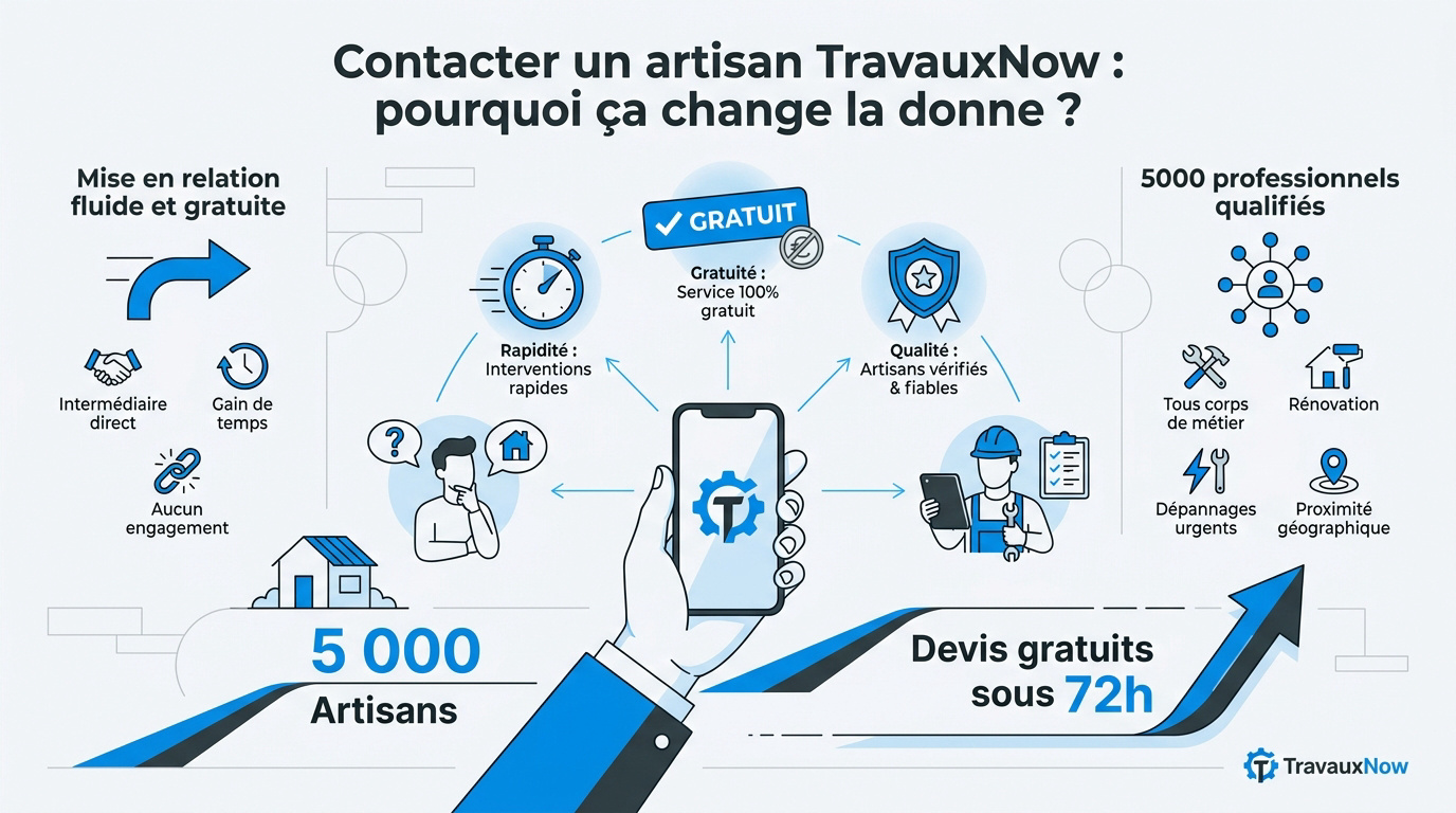 Artisan en plein travail de rénovation avec TravauxNow