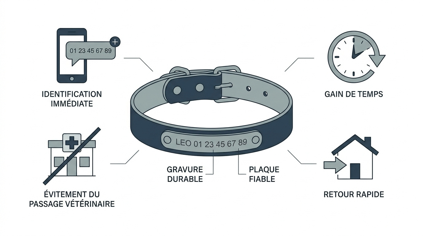 Chien portant un collier personnalisé pour une identification rapide