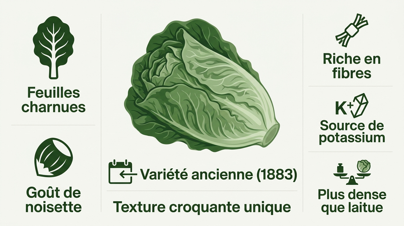 Salade sucrine fraîcheur et nutriments dans un panier