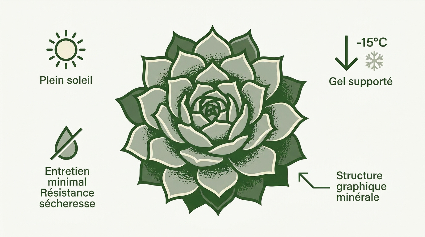 Composition de plante grasse extérieur dans une rocaille ensoleillée