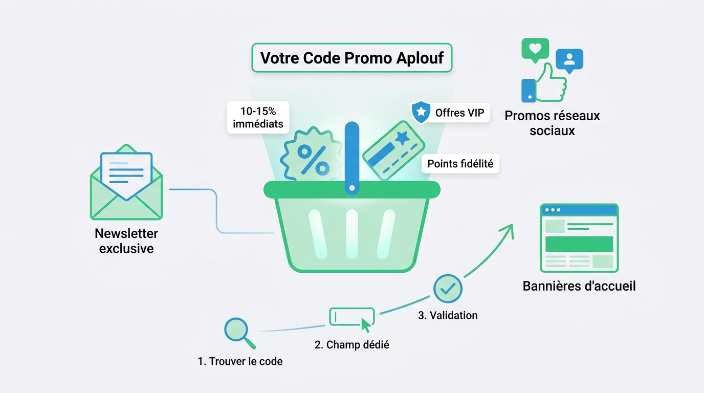 Interface du panier Aplouf avec champ de saisie pour le code promotionnel